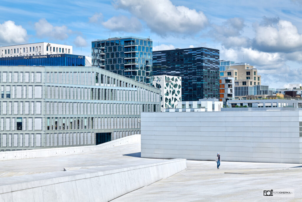 Oslo Norwegia Opera Oslofjorden Dach