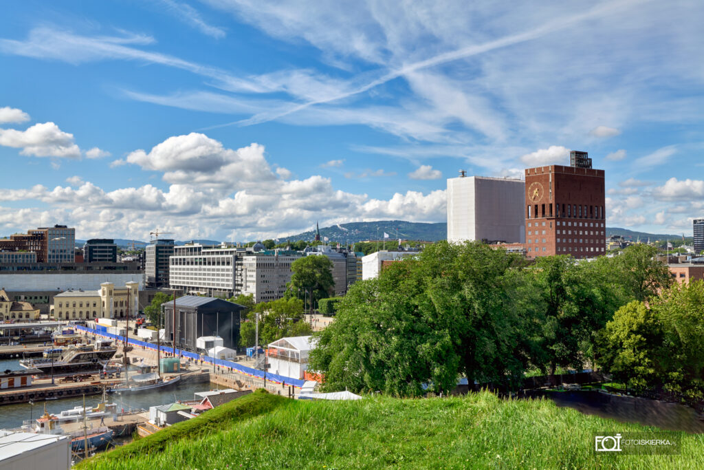 Oslo Norwegia Twierdza Akershus Oslofjorden